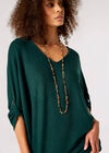 Soft Batwing Cocoon Mini Dress , Green, large