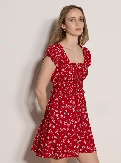 Floral Ruffle Mini Dress