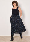 Curve Chiffon Constellation Midi Skirt, Blue, large