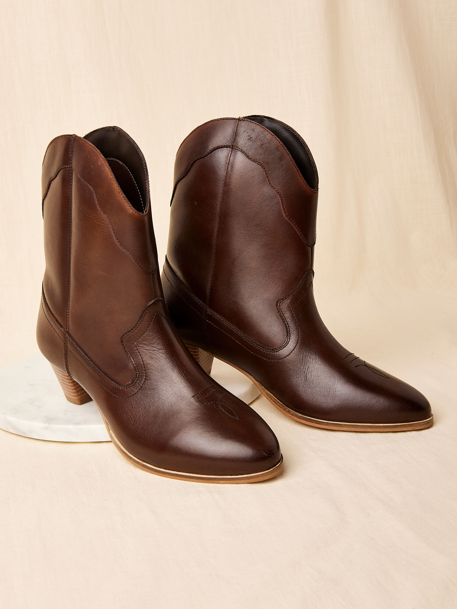 Ladies short cowboy top boots