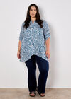 Mixed Animal Print Layered Blouse, White, large