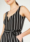 Rope Stripe Culotte Jumpsuit, Black, large