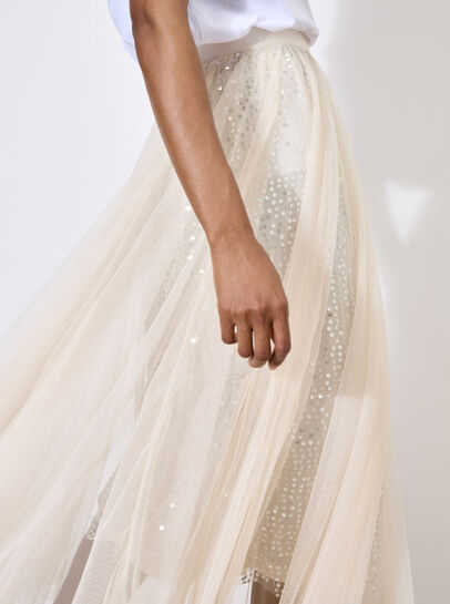 Sequin Tulle Midaxi Skirt