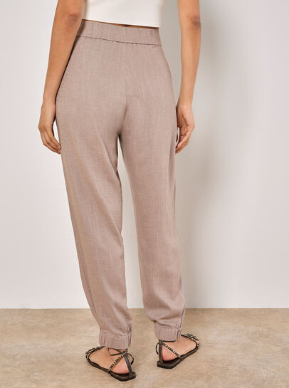 Linen Blend Woven Joggers