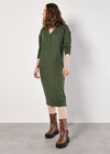 Ribbed Knit Midi Dress, Green, large