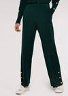 Ribbed Wide Leg Trousers, Green, large