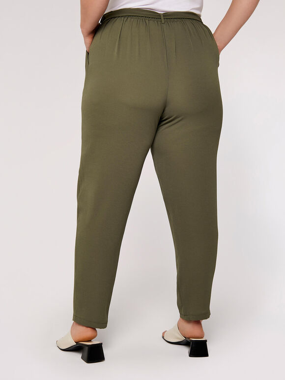 Curve Tapered Trousers, Khaki, large