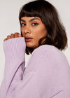 Chunky Mock Neck Jumper, Lilac, large
