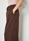 Pleat Detail Wide-Leg Trousers, Brown, large