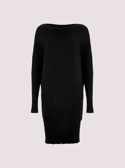 Ribbed Batwing Jumper Mini Dress