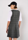 Check Print Fitted Mini Dress, Grey, large