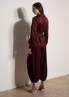 Soft Satin Shirt, Burgundy, large