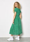 Spot Print Milkmaid Midi Dress, Green, large