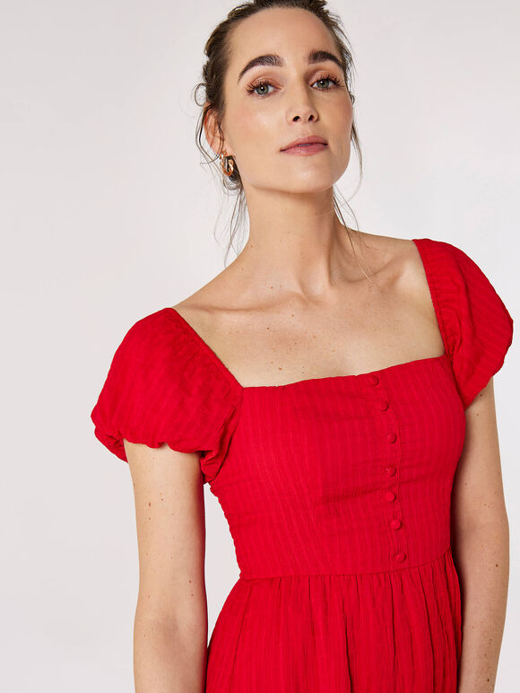 Self Check Midi Dress, Red, large