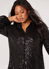 Curve Sequin Shirt, Black, large