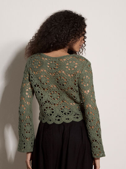 Boho Floral Cotton Crochet Top