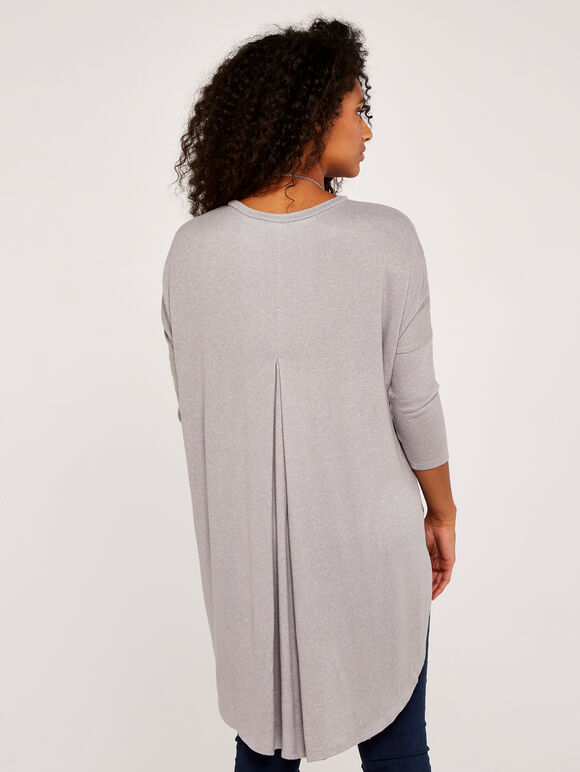 Extreme Curve Hem Jumper, Grey, large