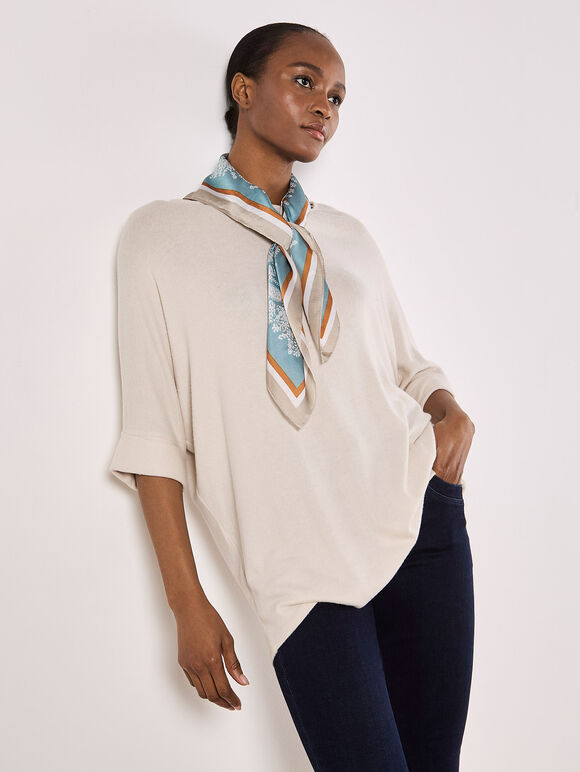 Soft Touch Batwing Top, Stone, large