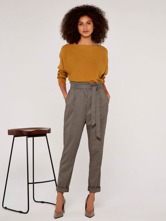 Boat Neck Ribbed Jumper, Mustard, large