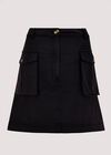 Patch Pocket Mini Skirt, Black, large
