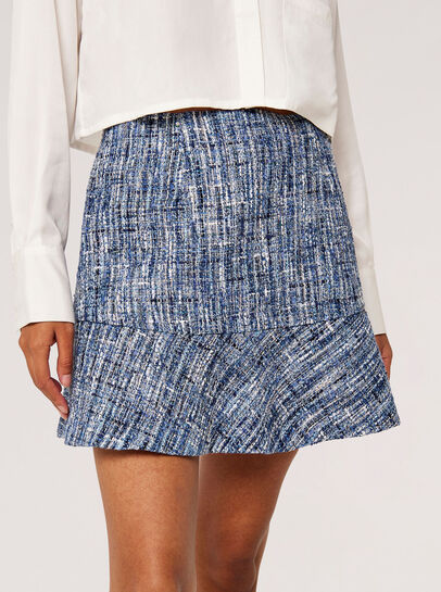 Shimmer Tweed Ruffle Mini Skirt