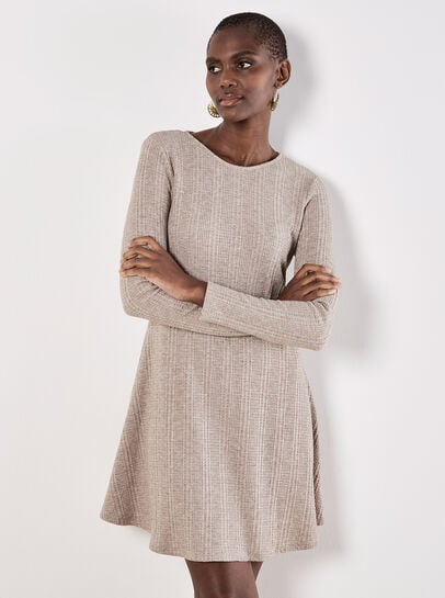Waffle Knit Swing Mini Dress