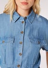 Mid-Wash Denim Utility Jumpsuit, Blue, large