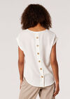 T-shirt boutonné au dos, blanc, grand