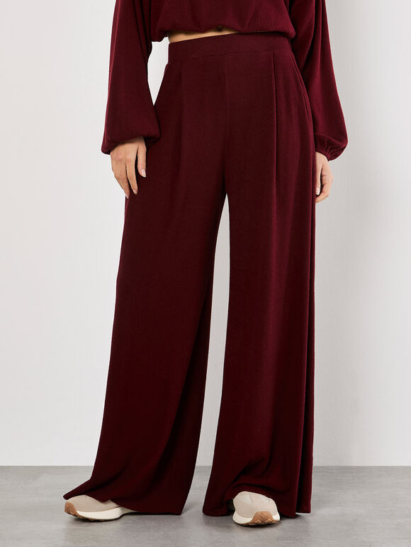 Ribbed Knit Crop Top & Trousers Co-ord, , large