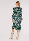 Stem Floral Wrap Dress, Green, large