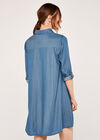 Denim Shirt Dress, Navy, large