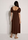 Tie Detail Milkmaid Midaxi Dress, Brown, large