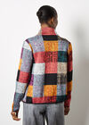 Colourful Check Fleece Jacket, Grey, large