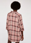 Check Oversized Shirt, Pink, large