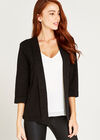 Glitter Tuxedo Blazer, Black, large