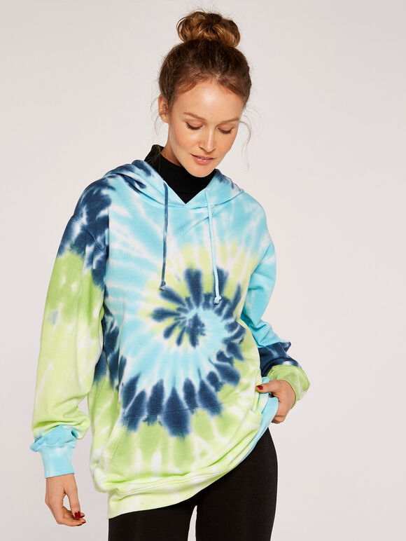 Tie Dye Hoodie, Green, large