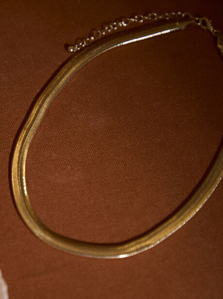 Gold Tone Layered Snake Chain Necklace