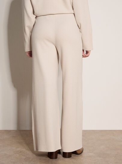 Waffle Jersey Knit Wide-Leg Joggers