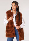 Soft Touch Faux Fur Gilet, Rust, large