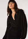 Mini-robe Sparkle Wrap, Noir, grand