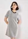 Chevron T-Shirt Mini Dress, Black, large