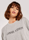 Good Vibes Oversized Jumper, Grey, large