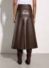 Faux Leather Midaxi Skirt, Brown, large