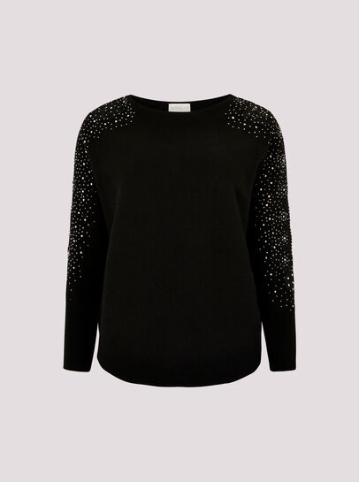 Lace Rhinestone Embellished Jumper
