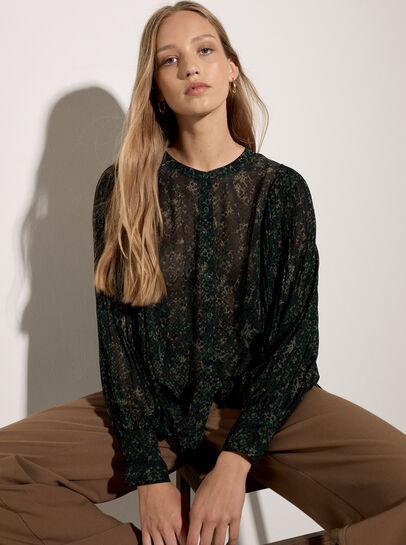 Snakeskin Chiffon Blouse