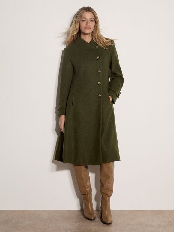 Tailored Utility Coat, Khaki, large