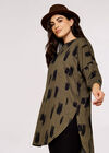 Curve Brushstroke hem Top, Khaki, large