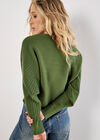 Rib Knit Batwing Jumper, Green, large