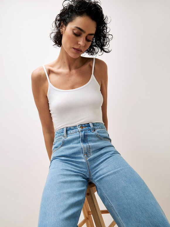 Zana Wide Leg Jeans, Blue, large