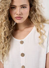 Coconut Button Layered Top, Cream, large